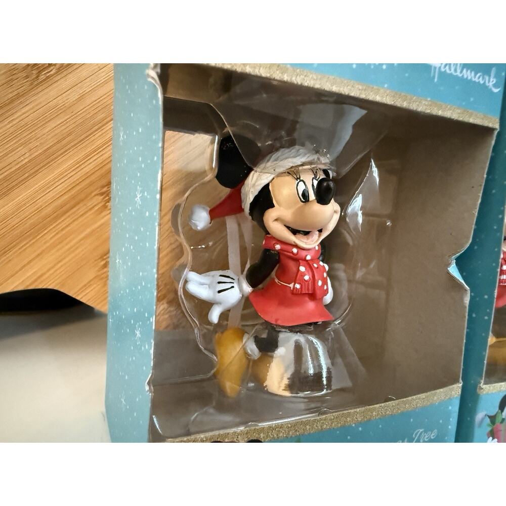 Hallmark Mickey & Minnie Mouse Christmas Ornaments Set of 2 Disney - Picture 7 of 8